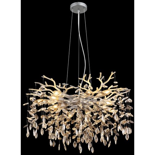 Globo 64138H2S - Luster na sajli QUEENA 10xE14/40W/230V srebrna Slike