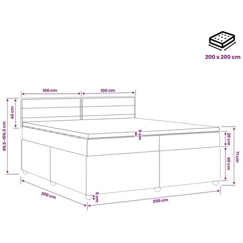  Boxspring krevet s madracem Plava 200 x 200 cm Tkanina - Plava 200 x 200 cm Dizajn linija Slike