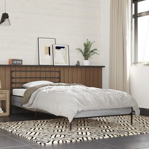 Furnova Posteljni okvir siva sonoma 75x190 cm inženirski les in kovina, (21942045) Slike