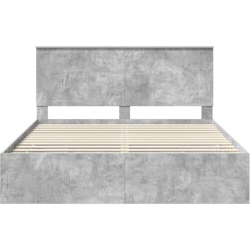  Krevetna konstrukcija s ladicama Betonski sivi 160 x 200 cm Slike