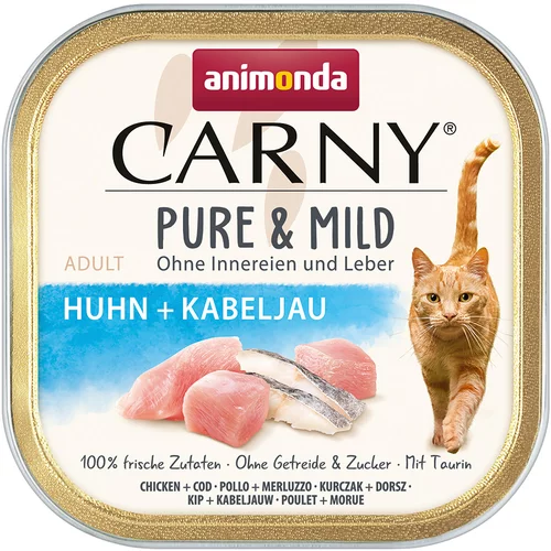 Animonda Varčno pakiranje Carny Adult Pure & Mild 64 x 100 g - Piščanec + polenovka