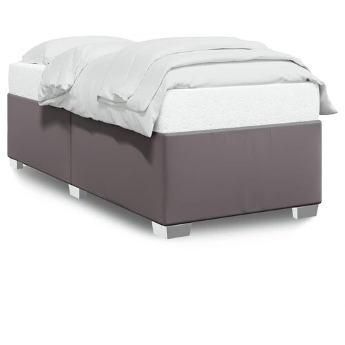 vidaXL Posteljni okvir siv 90x190 cm umetno usnje Cene