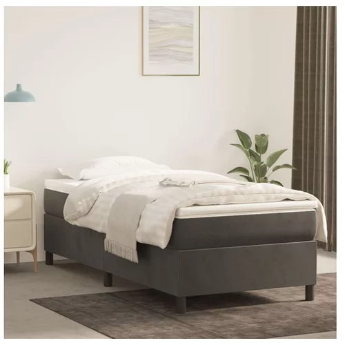  Box spring posteljni okvir temno siv 90x200 cm žamet