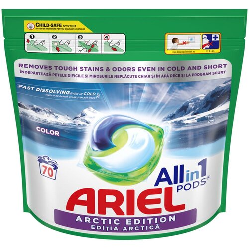Ariel All In One PODS Color Arctic Edition kapsule za pranje veša, 70 kom Cene