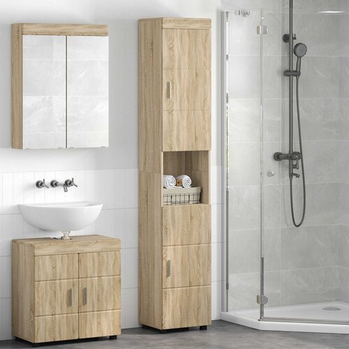  Set ormarića za kupaonicu TULUM Sonoma hrast 37 x 31,5 x 203 cm Cene