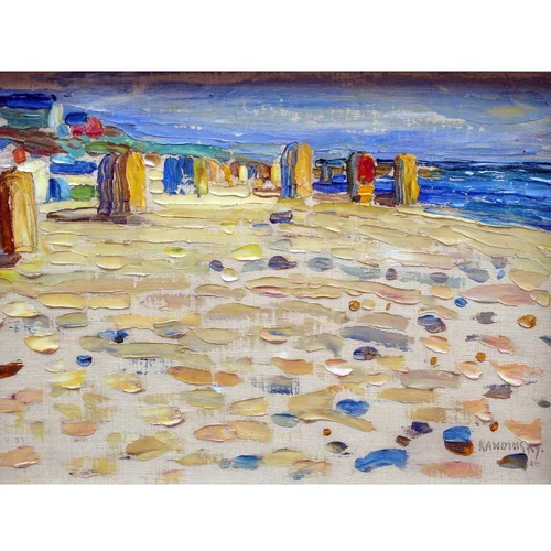 Fedkolor Slika reprodukcija 70x50 cm Holland - Beach Chairs, Wassily Kandinsky –