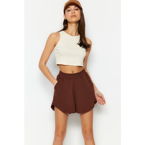 Trendyol Shorts - Brown - Normal Waist Slike