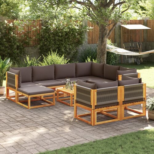 vidaXL 10-dijelna set vrtnih sofa s jastucima masivno bagremovo drvo Cijene