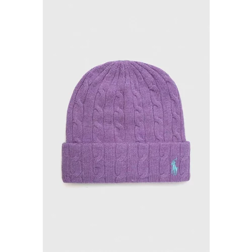 Polo Ralph Lauren Volnena kapa vijolična barva