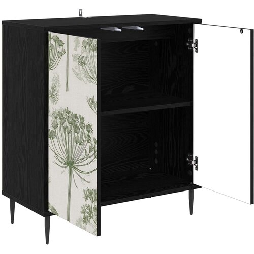  Kreveta GOTHA Crni hrast 69 x 33 x 76 cm Konstruirano drvo Slike