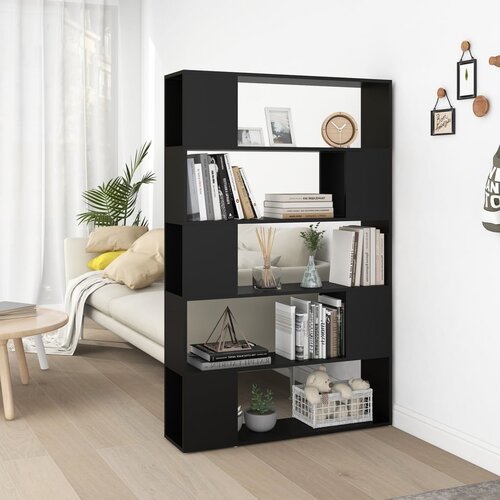 vidaXL knjižna omara za razdelitev prostora črna 100x24x155 cm Cene