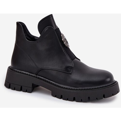 Boto Insulated Low Women&amp;#039;s Ankle Boots With Decoration On Zip Black Lavira Slike