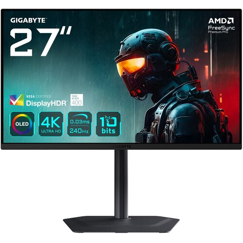 Gigabyte 27" 240Hz uhd 3840x2160, oled, 99% DCI-P3 delta e < 2, adjustable peek 1000nits mode, nvidia g-sync - MO27U2 ek Cene