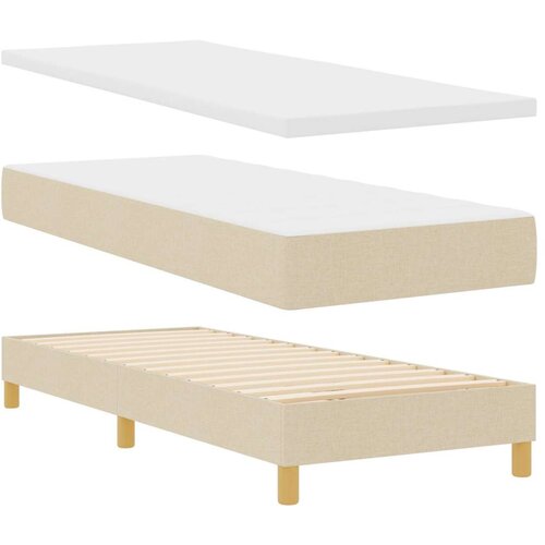 VidaXL Krevet s podnicom s madracem krem 80x200 cm tkanina Slike
