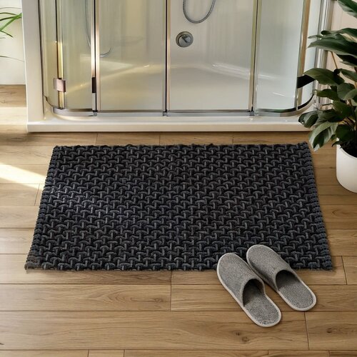 Wenko Antracitno siva tekstilna kopalni&amp;scaron;ka preproga 50x80 cm Ecoli &amp;ndash; Slike