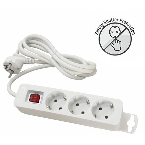Mitea_Electric Priključnica bela 16A 250V 3680W 3x1.5mm2 prenosna nerastavna trostruka (produžni kabl) sa prekidačem ME-PR3P-5M DZ Cene