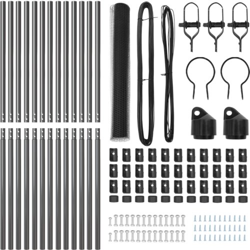 vidaXL komplet ograj set 2 siva jeklo 25 x 1,2 m vzdržljiv Cene