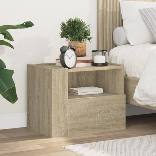 VidaXL Stenska nočna omarica sonoma hrast 45x30x35 cm Slike