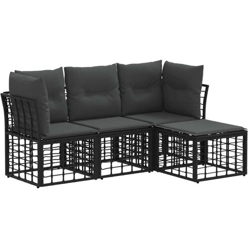 Set vanjskih sofa Crna Poliester - Crna bez stola Cijene