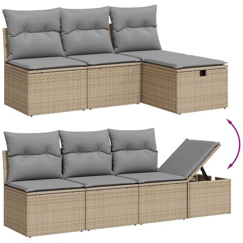 vidaXL 9-dijelni set vrtnih sofa s jastucima bež od poliratana Cijene
