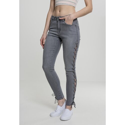 UC Ladies Women&amp;#039;s denim pants Lace Up Skinny Grey Slike