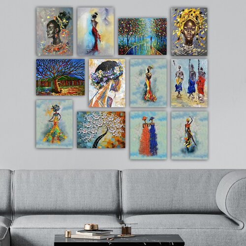 12MDF21YS multicolor decorative mdf painting (12 pieces) Slike