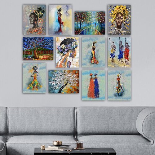  12MDF21YS multicolor decorative mdf painting (12 pieces) Cene