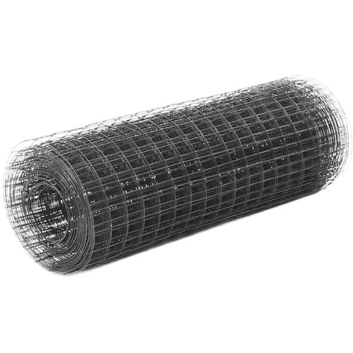 vidaXL Žična mreža za ograjo jeklo s PVC oblogo 25x0,5 m siva Cene