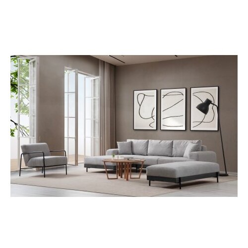 Atelier Del Sofa ugaona garnitura Eti Black Left Grey Slike