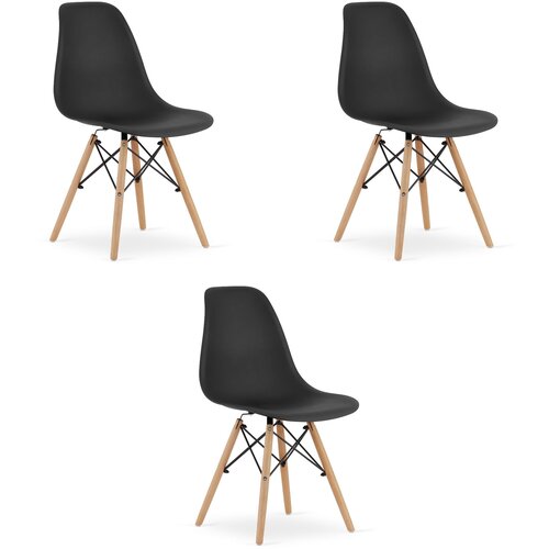 Brandless OSAKA stol črna / naravne noge x 3, (22030795) Cene
