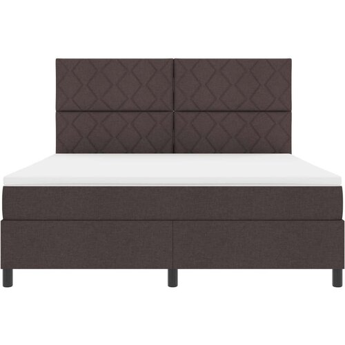 vidaXL Box Spring postelja z vzmetnico temno rjava Super King Tkanina, (22081200) Cene