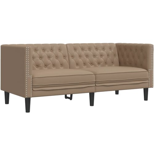 Maison Chic kavč - Sofa - Kanape dvosed Chesterfield kapučino umetno usnje, (21726515) Cene