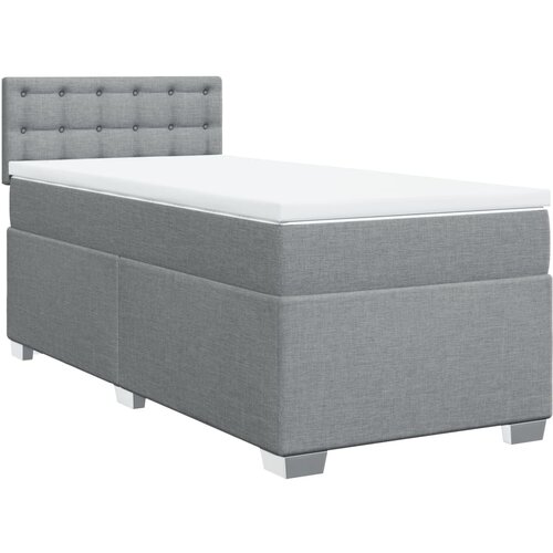 Maison Chic Box spring postelja - Vzmetna postelja z vzmetnico svetlo siva 80x200 cm blago SL5652, (21903749) Slike