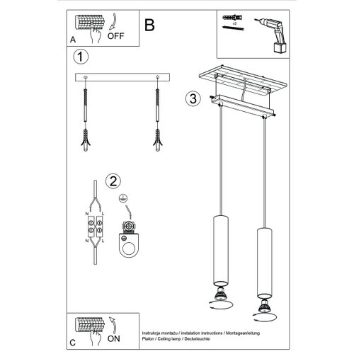 Sollux Lighting Sollux SL.1485 - Luster na lanku LAGOS 2xGU10/10W/230V, zelene boje Slike
