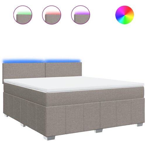 vidaXL Box spring postelja z vzmetnico taupe 180x200 cm blago, (21310641) Cene