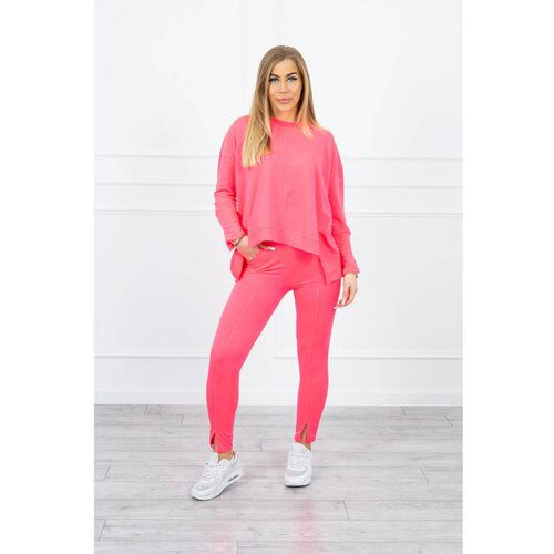 Kesi ženski set with an oversize blouse pink neon Slike