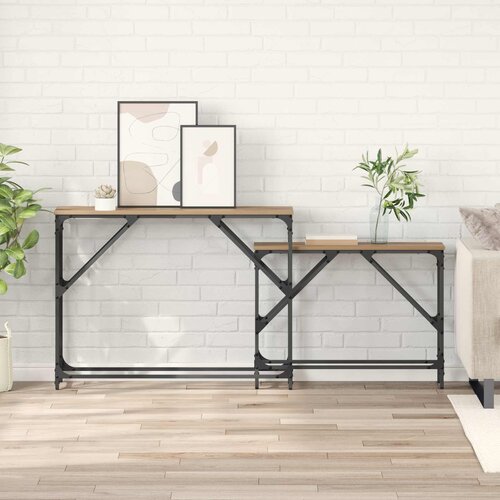  Konzolna stolica 2 pcs Umjetnički hrast 100 x 28 x 75 cm Slike