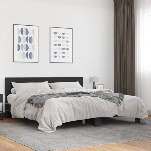 Furnova Posteljni okvir črn 200x200 cm inženirski les in kovina, (21942114) Slike