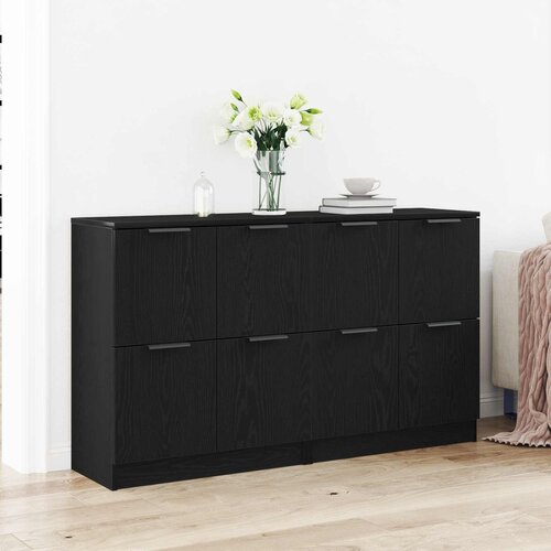  Kreveta 2 pcs Crni hrast 60 x 30 x 70 cm Konstruirano drvo Cijene