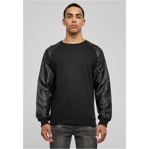 UC Men Imitation Raglan Leather Crew blk/blk Cene
