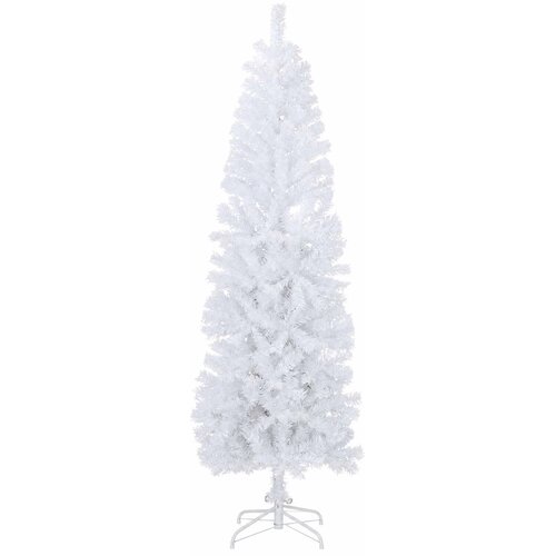  Umjetno vitko božićno drvce 240 cm PVC i čelik Bijela Slike