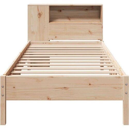 VidaXL Krevet s regalom za knjige bez madraca 75x190 cm borovina Slike