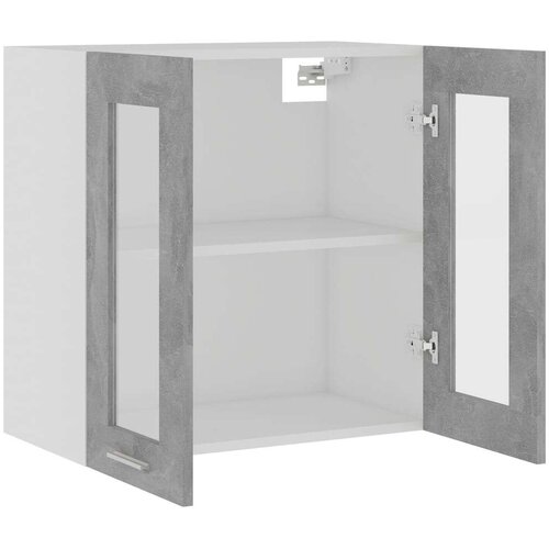 VidaXL Viseča steklena omarica betonsko siva 60x31x60 cm iverna pl., (20621378) Slike