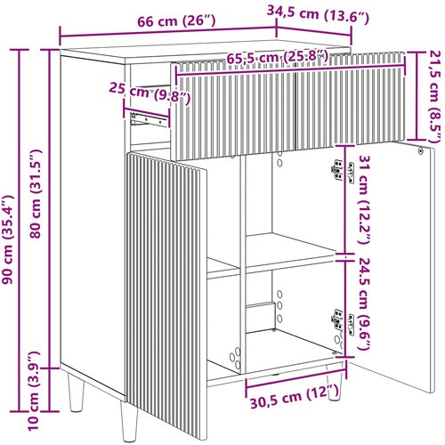  Kreveta s ladicama Crna 66 x 34,5 x 90 cm Konstruirano drvo Slike