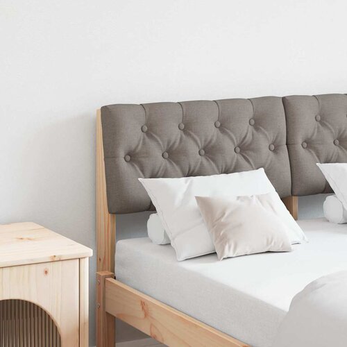 vidaXL Tapecirano vzglavje Taupe 120 cm Masivno borovo les Cene