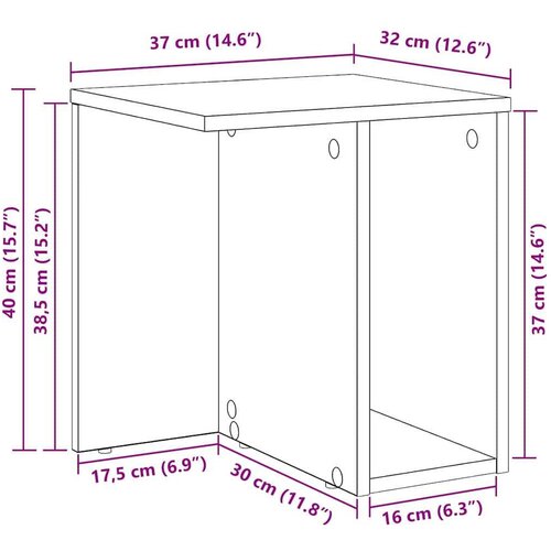  Konačna Stolić 2 pcs Dimljeni hrast 37 x 32 x 40 cm Slike