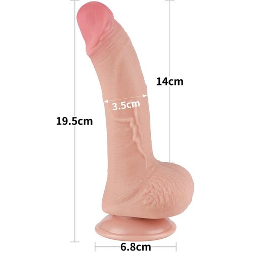 Lovetoy Sliding Skin Dual Layer Dong 7.5&amp;quot; Flesh Slike