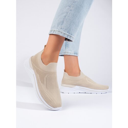 Shelvt Beige textile sports shoes Slike