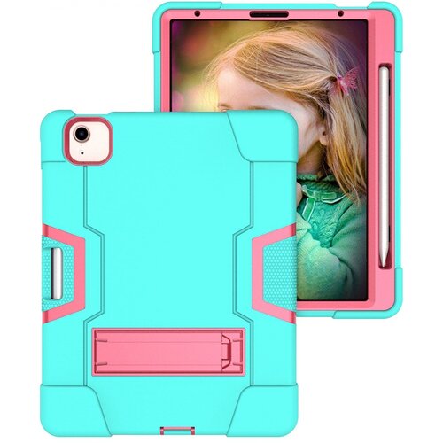 NIKCORP Ovitek za iPad Air 4/5 in Pro 11, robusten etui s stojalom in mestom za pisalo, odporna tridelna za&amp;scaron;čita, mint barva, (5000138936) Slike
