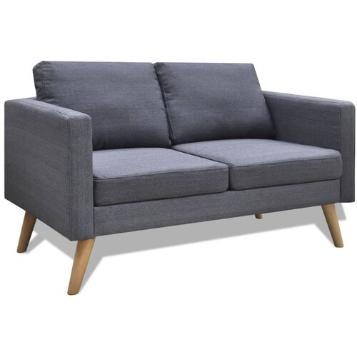 VidaXL Sofa Dvosjed od Tkanine Tamno Siva Slike